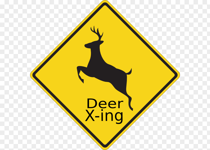 Deer Traffic Sign Warning Elk PNG