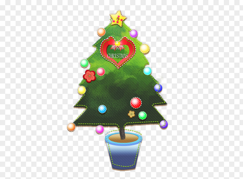 Flat Christmas Tree Ornament PNG