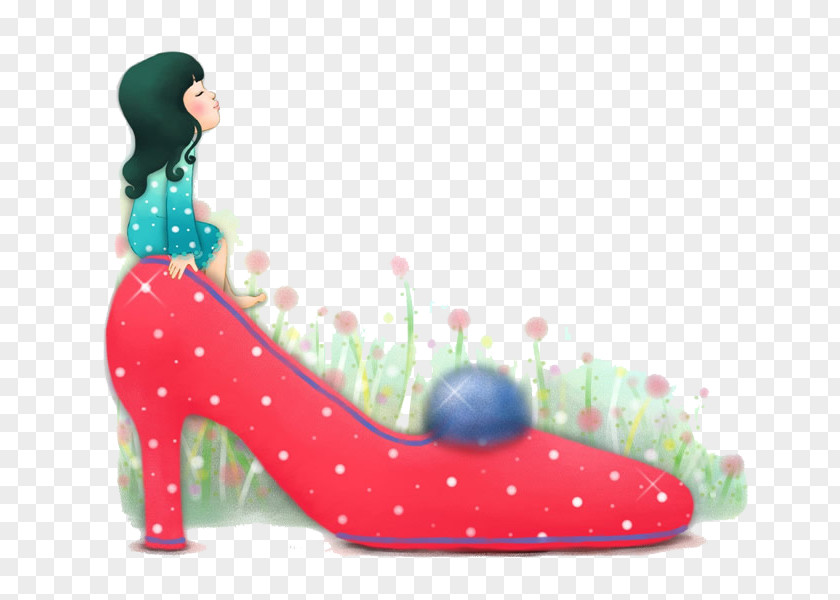 Children Shoes On Slipper High-heeled Footwear Shoe Cartoon Illustration PNG