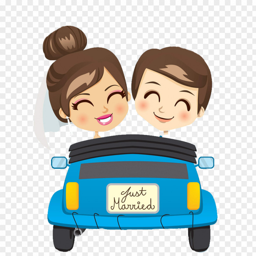 Couple On The Car Cartoon Royalty-free Clip Art PNG