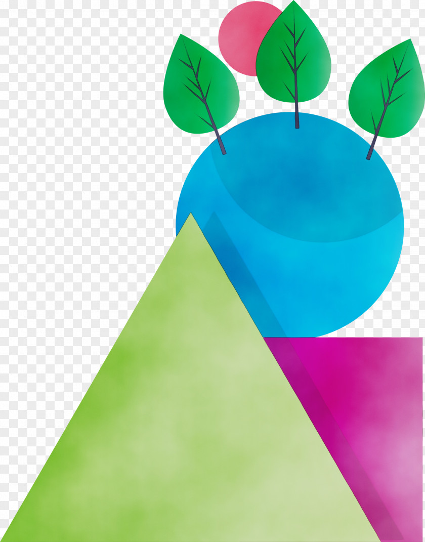 Green Leaf Turquoise Magenta Plant PNG