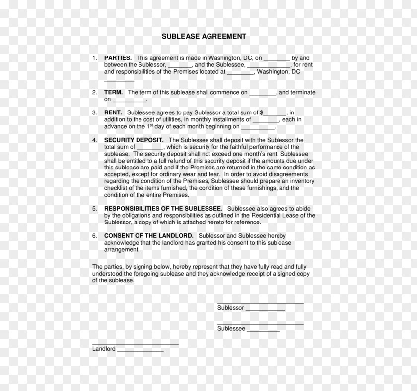House Rental Agreement Lease Contract Form Template PNG