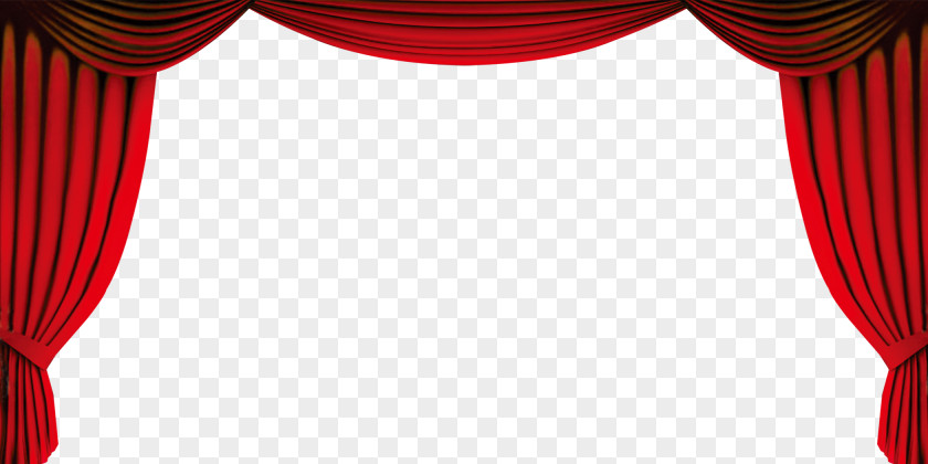 Opening Curtains Red Gold Clip Art PNG