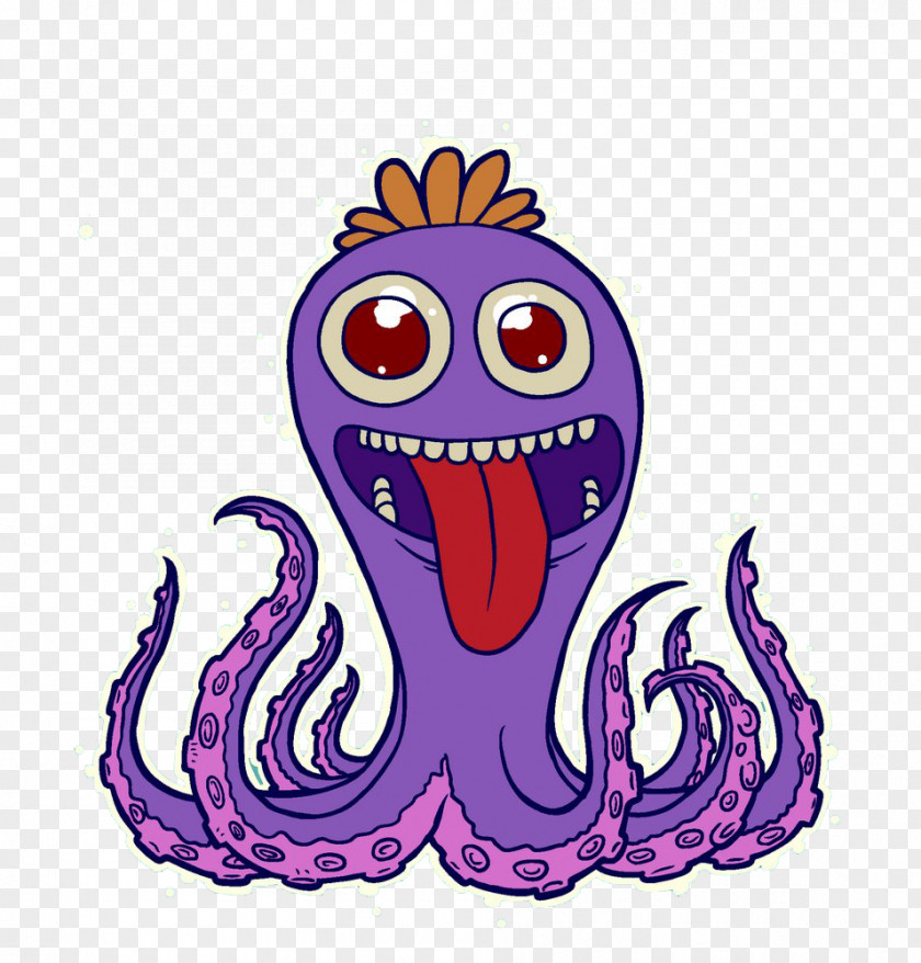 Purple Smile Octopus Euclidean Vector PNG