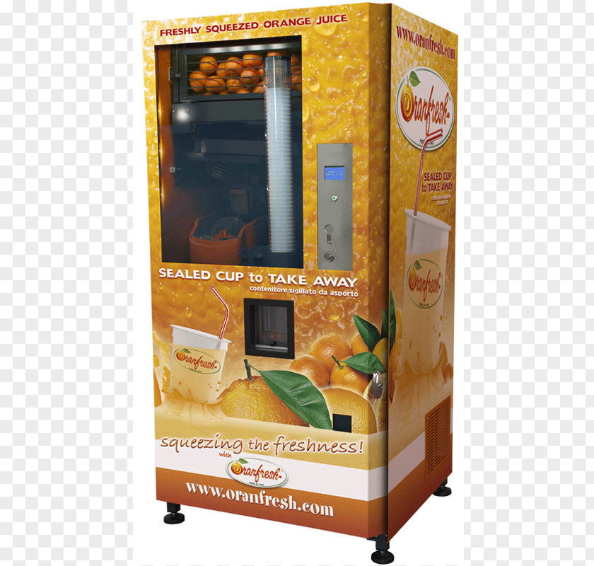 Takeaway Orange Juice Vending Machines PNG