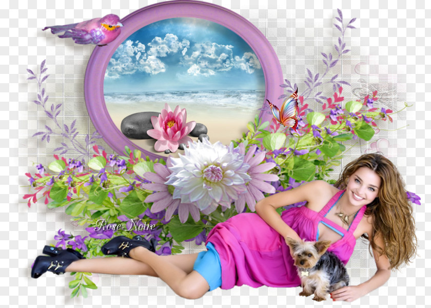 Design Floral Photomontage Happiness PNG