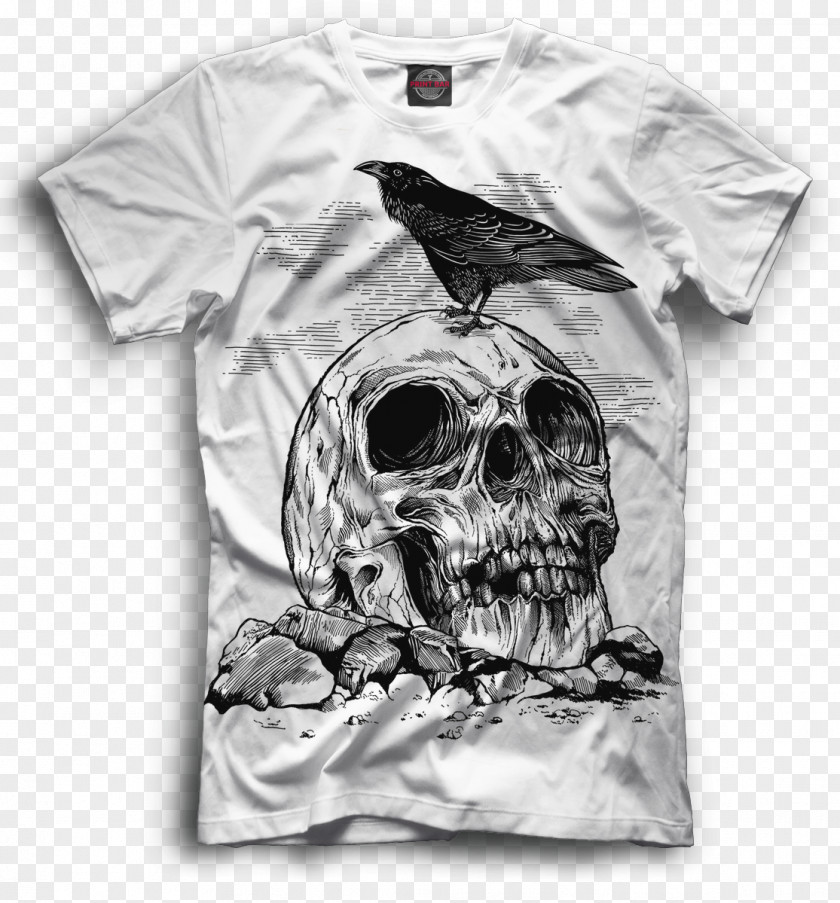 Fashion Skull Print T-shirt Top Drawing Clothing PNG