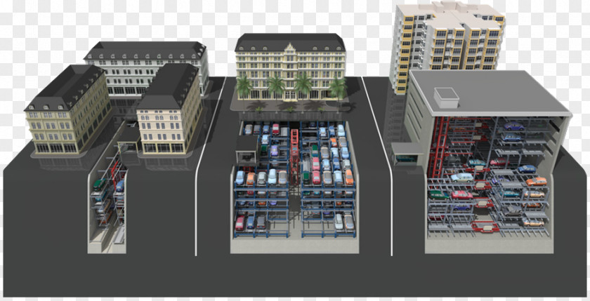 Urban Parking Building Car System Garage Automated PNG