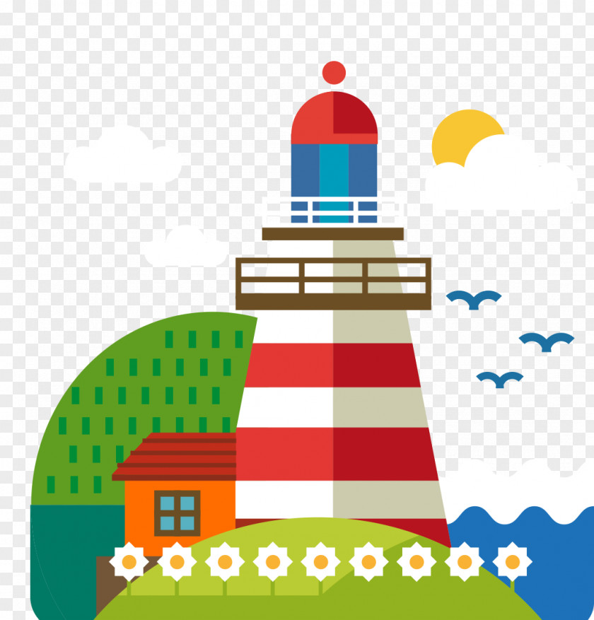 Cartoon City Lighthouse PNG