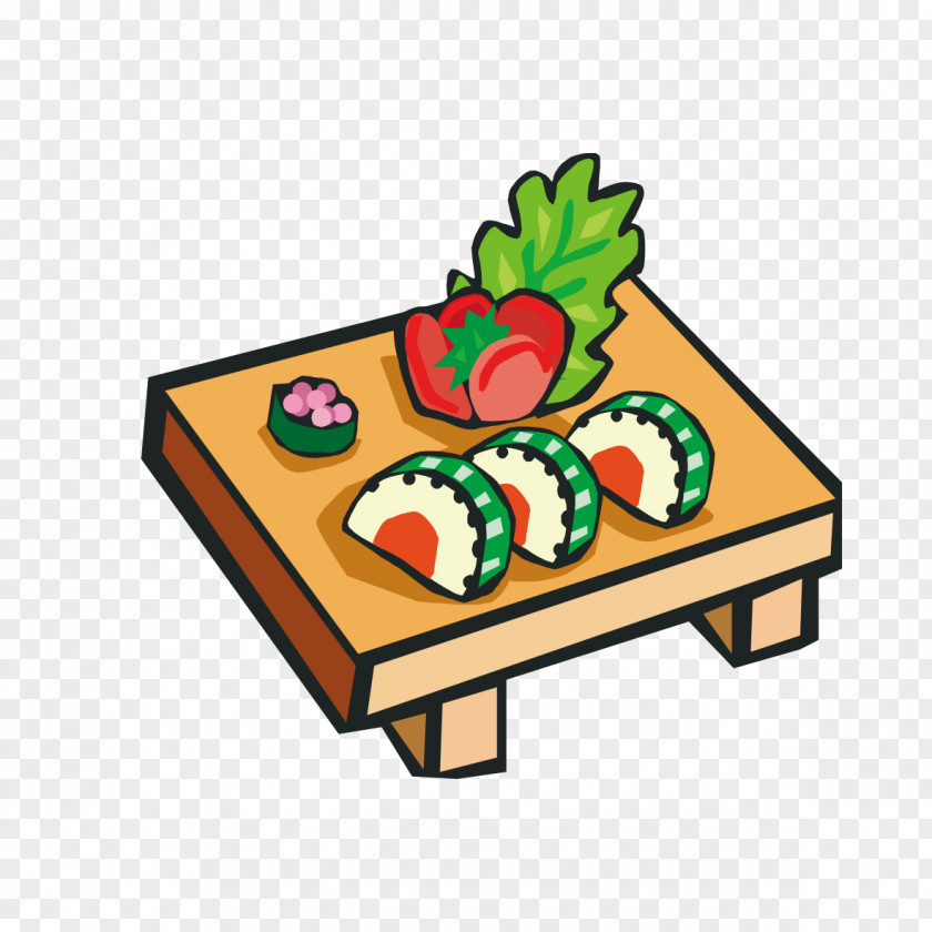 Hand-painted Pattern Sushi European Cuisine Table Food Fruit PNG