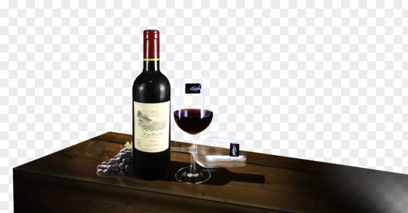 Wine On The Desktop Red Liqueur Bottle PNG