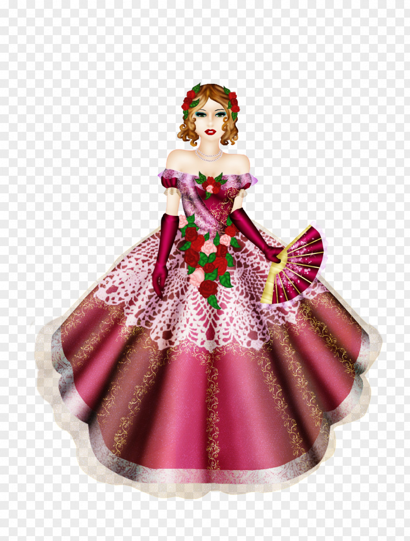 Barbie Costume Design Christmas Ornament Magenta PNG