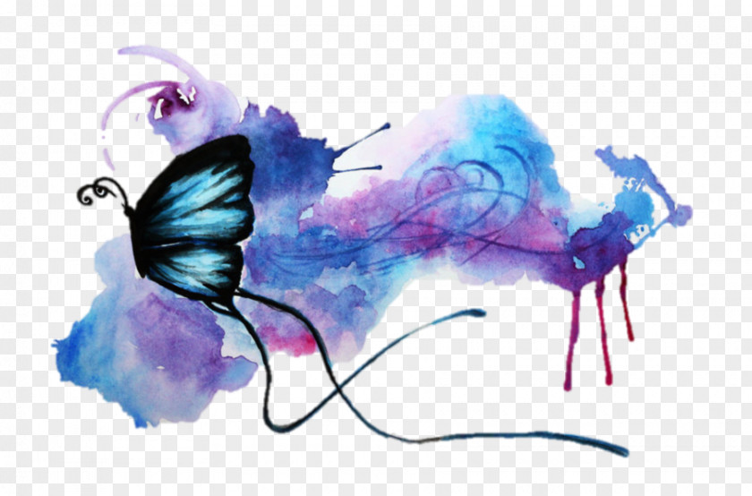 Butterfly Watercolor Painting Art PNG
