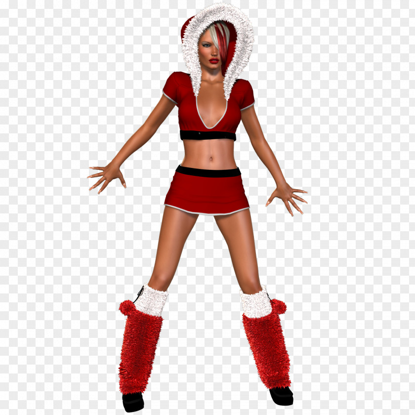 Santa Claus Cheerleading Uniforms Christmas Costume Headgear PNG