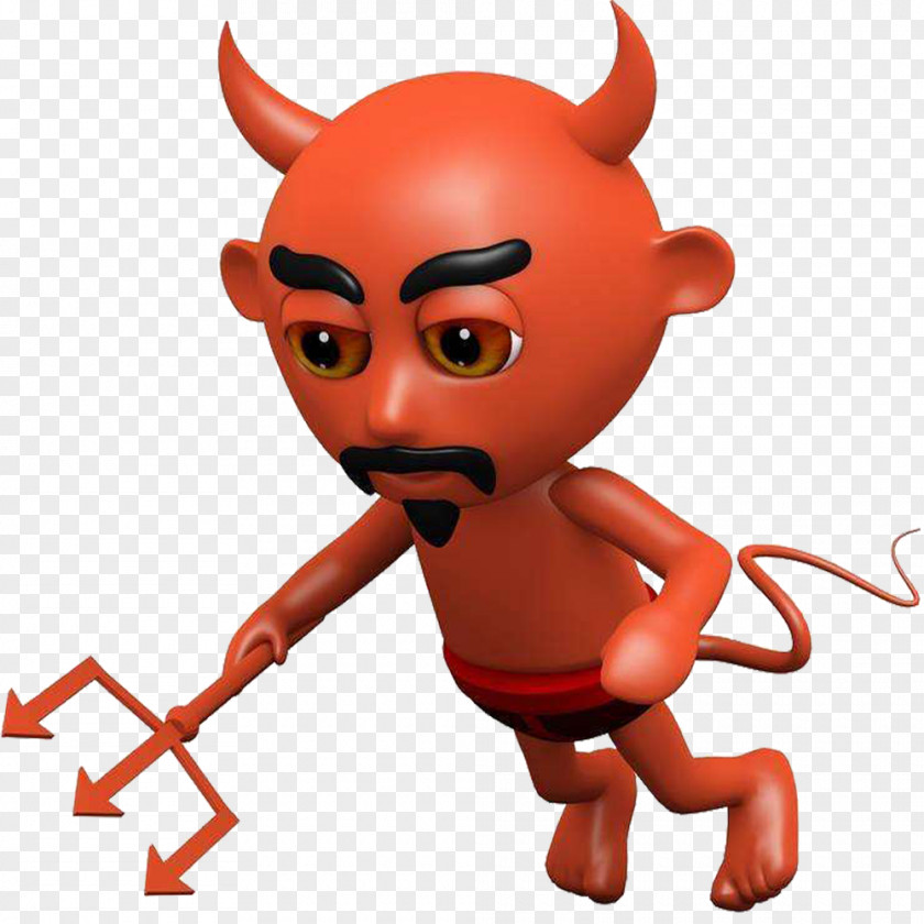 Satan With The Fork Devil Demon Illustration PNG