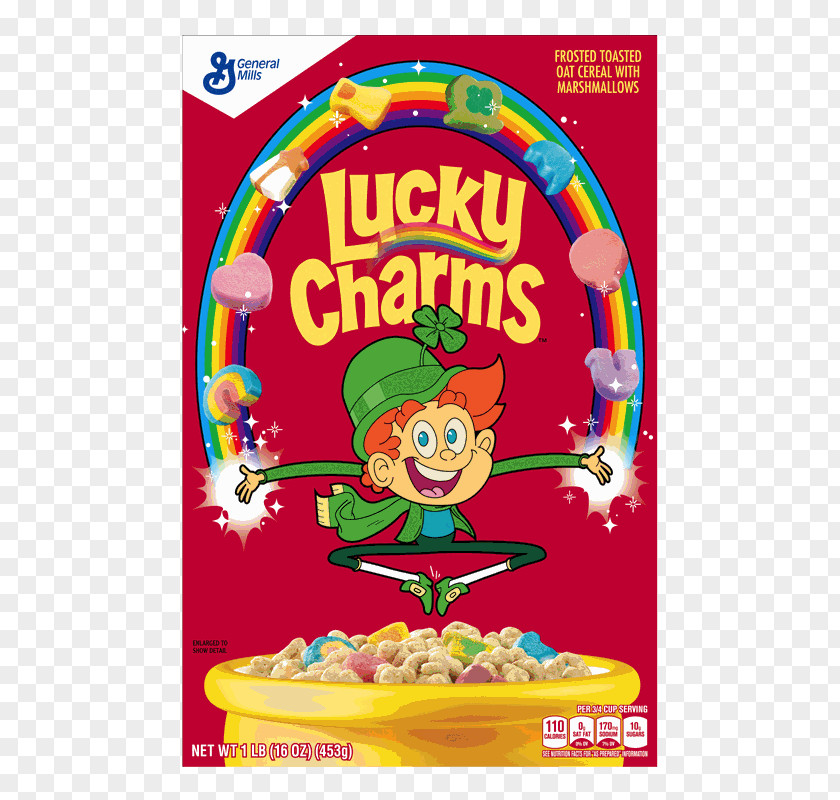 Lucky Charms Breakfast Cereal General Mills Charm Chocolate Nutrition Facts Label PNG
