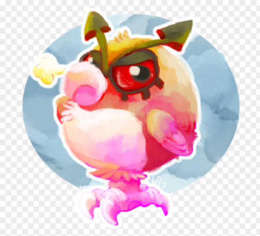 Owl Pink M Snout Character PNG