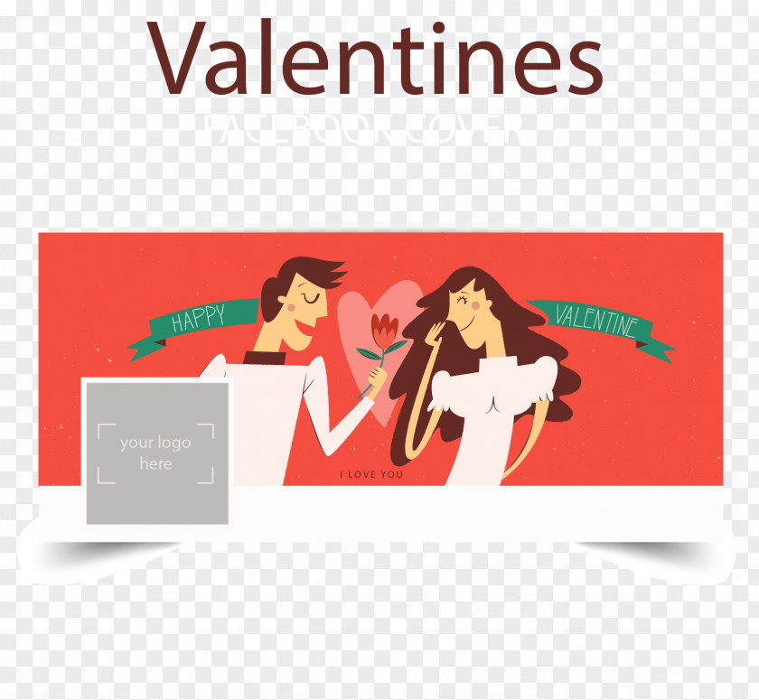 Creative Valentine's Day Facebook Cover Image Vector Material Social Media Valentines PNG
