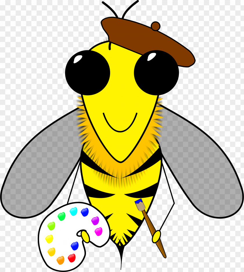Honey Bee Artist Beehive Clip Art PNG