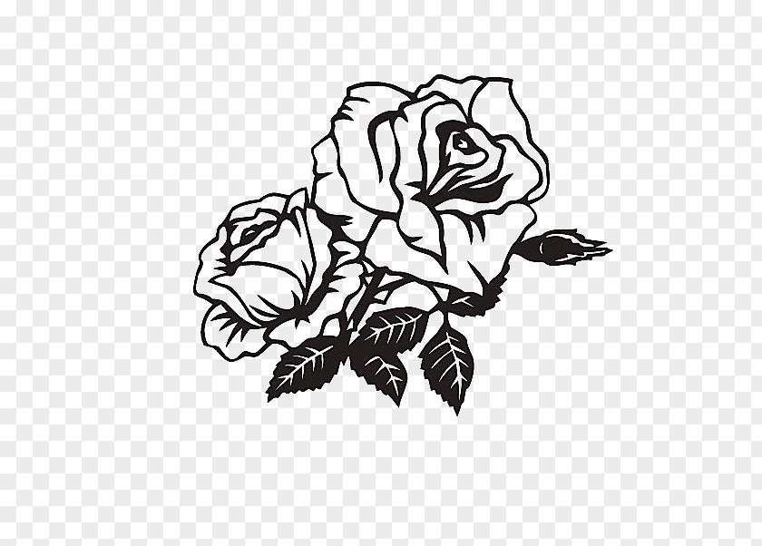 Two Black And White Roses Rose Clip Art PNG