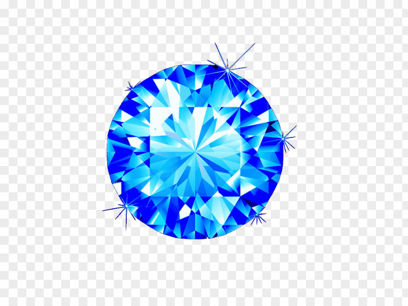 Bright Blue Diamond Gemstone Rhinestone Icon PNG