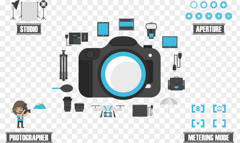 Vector Painted Camera Photography Illustration PNG