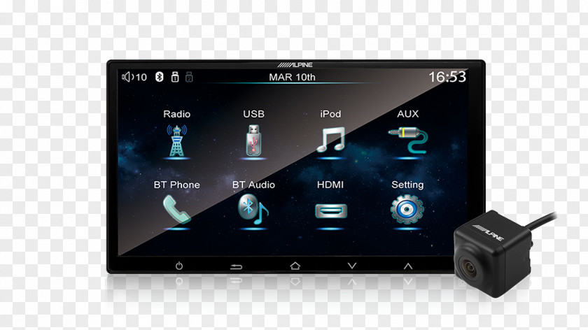Stereo Glass Touchscreen Head Unit Alpine Electronics Vehicle Audio USB PNG