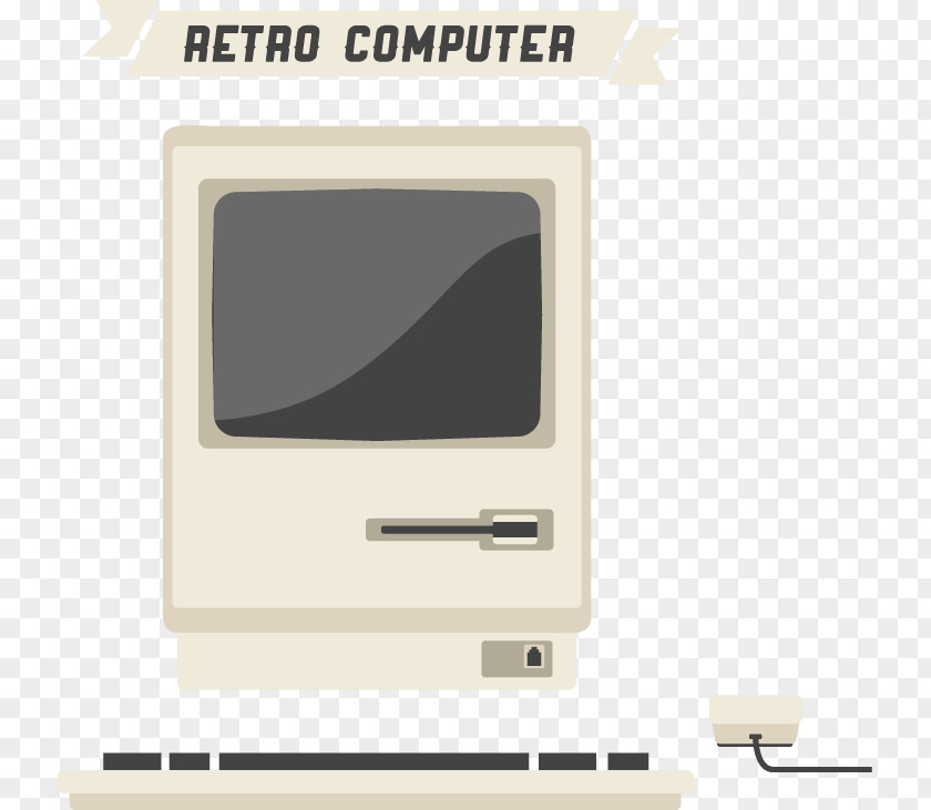 Vector Illustration Vintage Computer Screen PNG