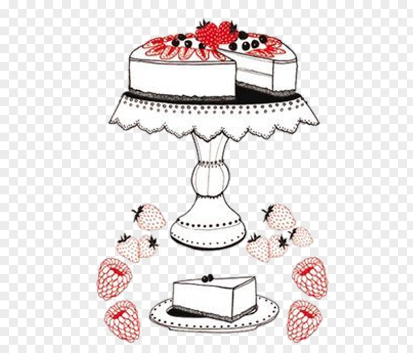 Delicious Strawberry Cake Cream Pie Illustrator Illustration PNG