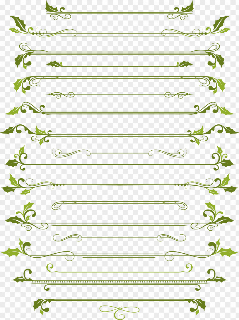 Vector Painted Green Leaves Border Christmas Euclidean Illustration PNG