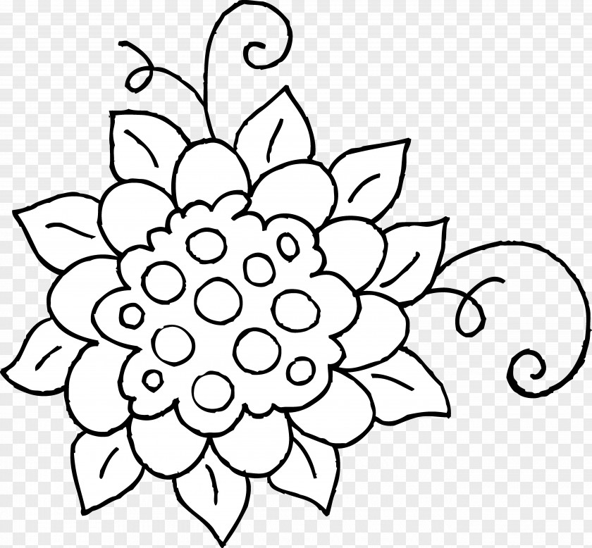 Drawings Of Spring Flowers Black And White Flower Drawing Clip Art PNG