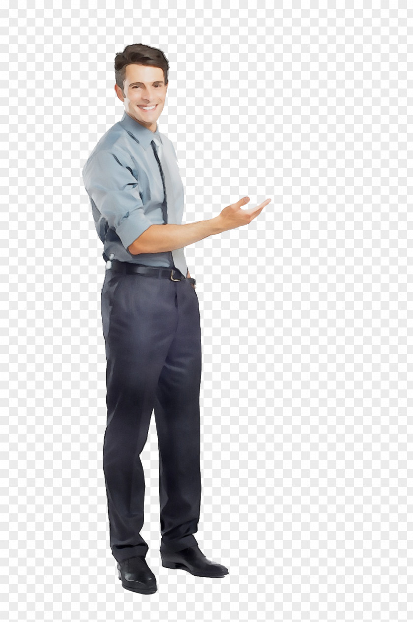 Whitecollar Worker Sitting Jeans Background PNG
