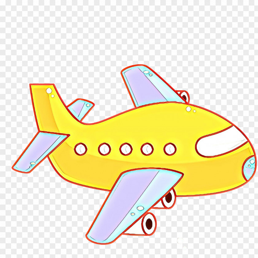 Airplane Cartoon Yellow Aircraft Vehicle PNG