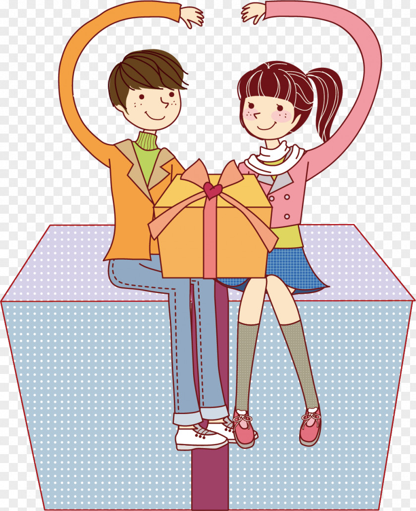 Cartoon Couple Stock Illustration PNG