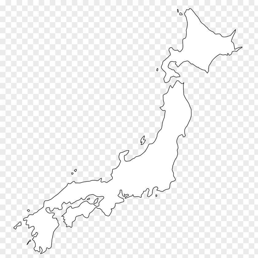 Japan Tattoo Line Art White Point Map PNG