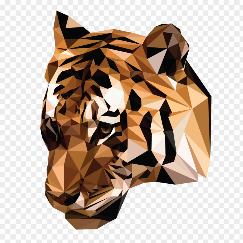 Polygon Tiger Graphic Design Poster PNG