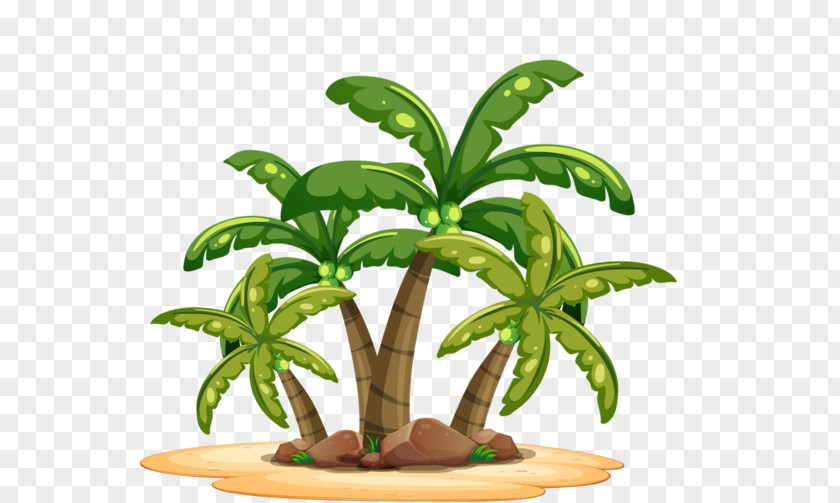 Cartoon Illustration Of Coconut Tree Island Arecaceae Royalty-free PNG