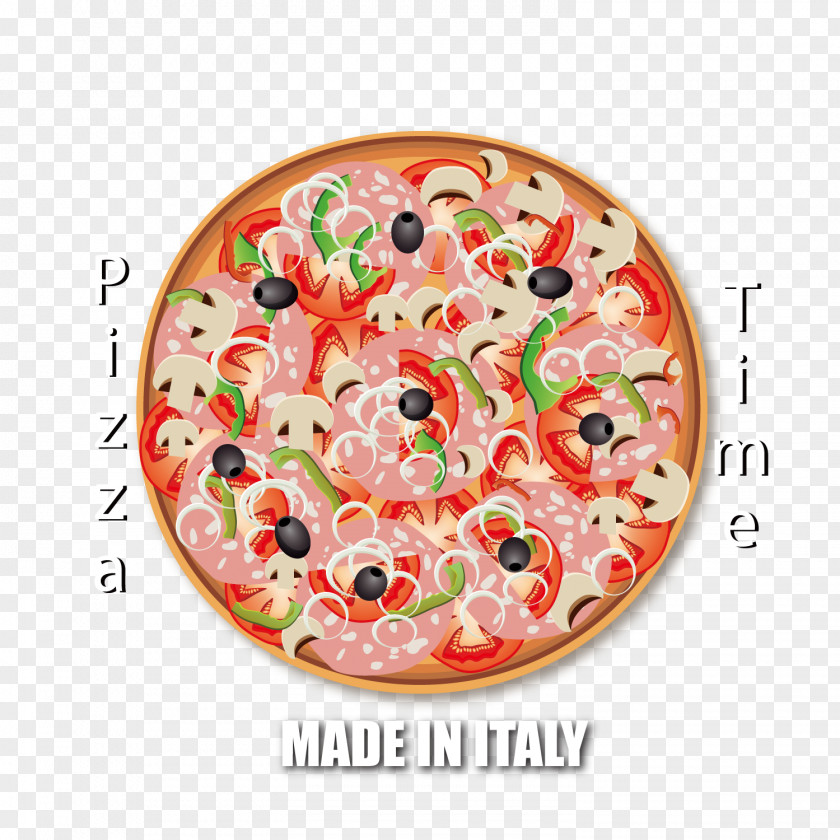 Hand Painted Pizza Illustration Sicilian Italian Cuisine Download PNG