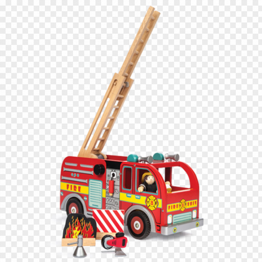 Toy Fire Engine Car Vehicle Firefighter PNG
