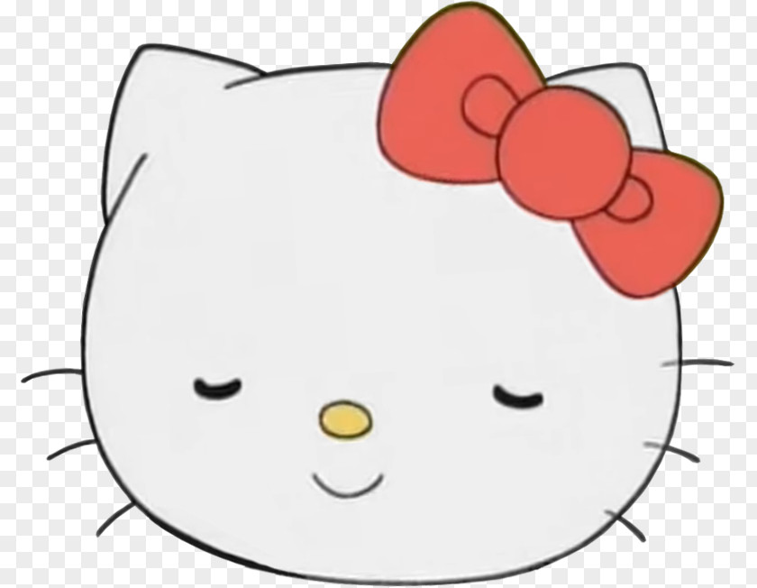 Eyes Closed Hello Kitty Sanrio Puroland Snout Eye PNG