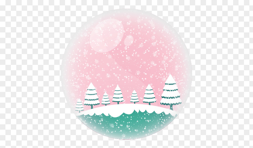 Pretty Snow Ball Christmas Tree Snowflake Icon PNG
