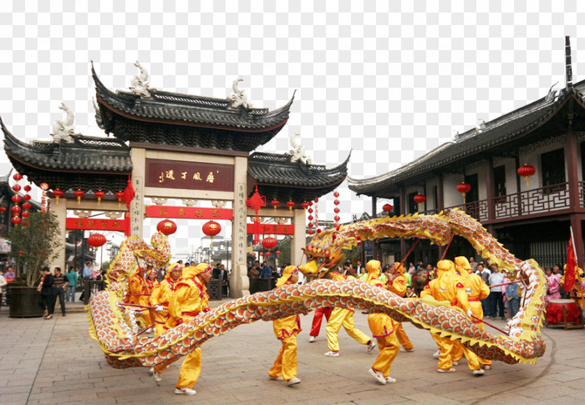 Dragon Dance Celebration Chinese New Year Lion PNG