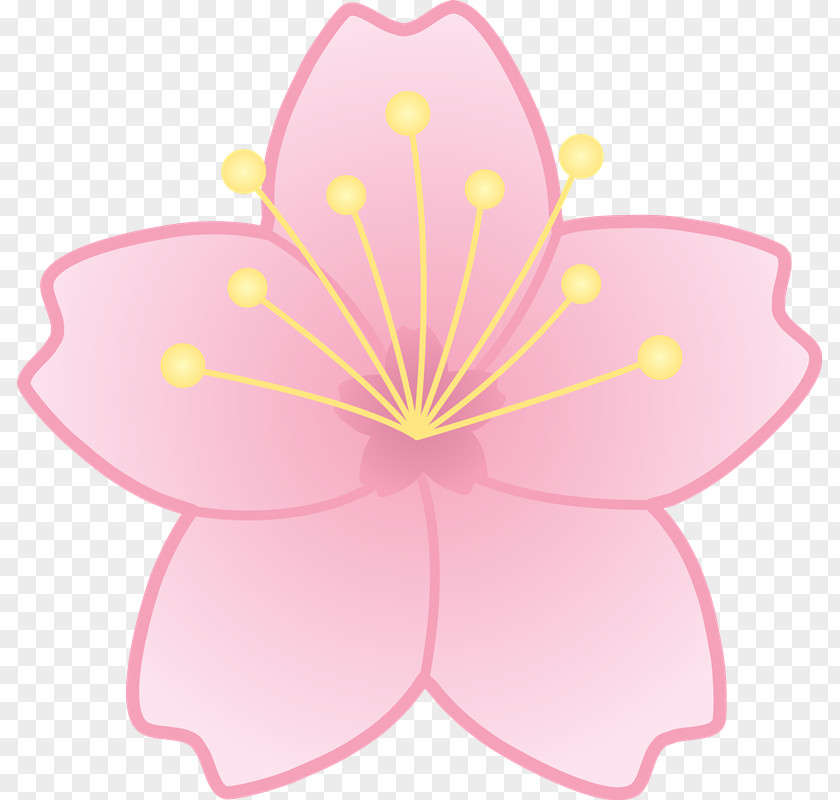 Pink Flowers Cartoon Cherry Blossom Flower Clip Art PNG