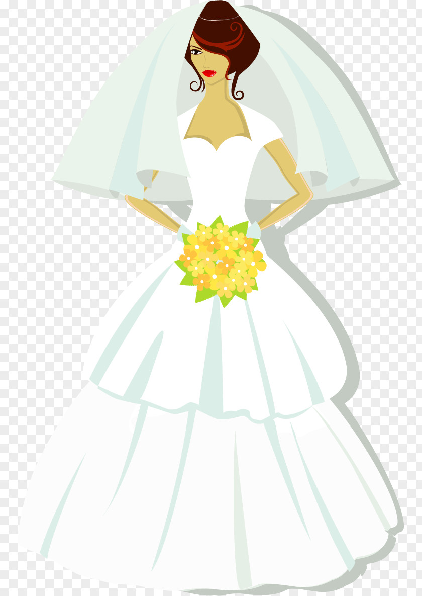 Vector Hand-painted Bride Wedding Invitation Bridal Shower PNG