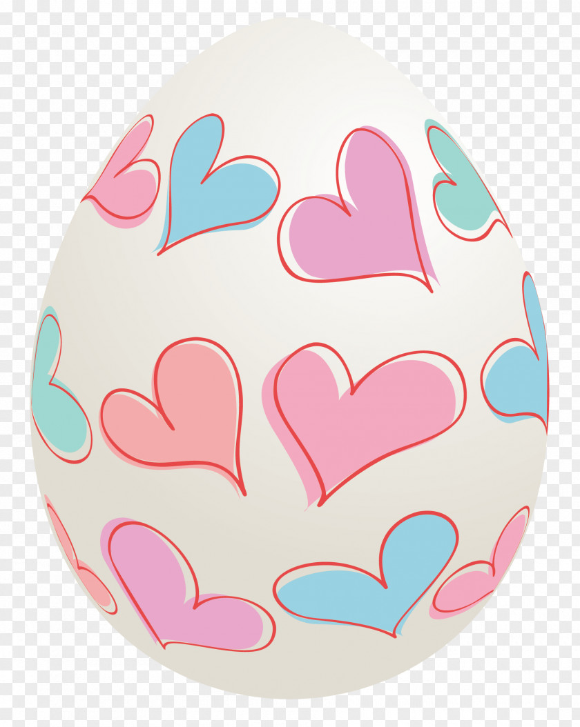Easter Egg With Hearts Clipart Picture Bunny Red Clip Art PNG