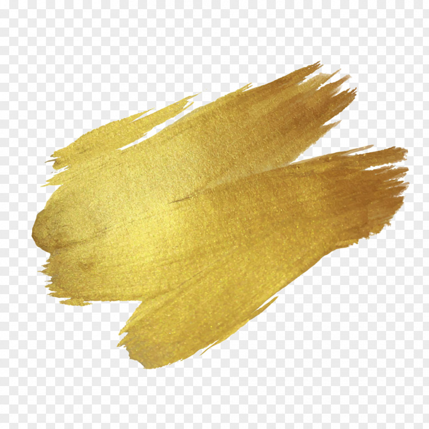 Gold Paint Brush Drawing PNG