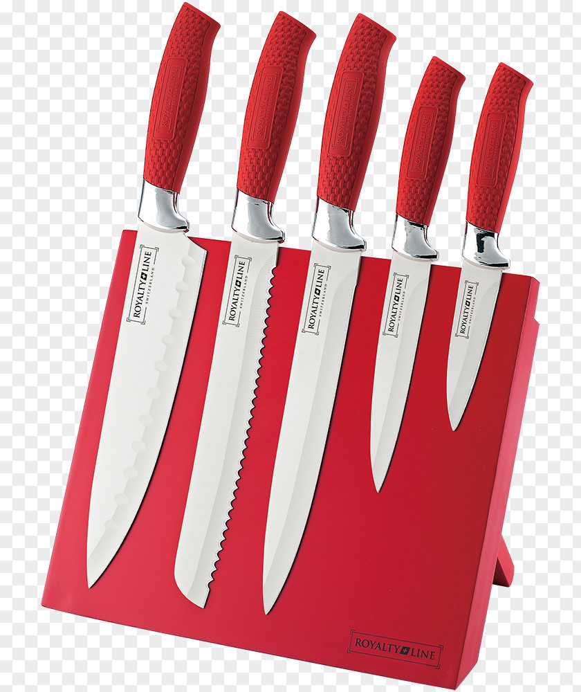 Knife Set Stainless Steel Ceramic Coating PNG