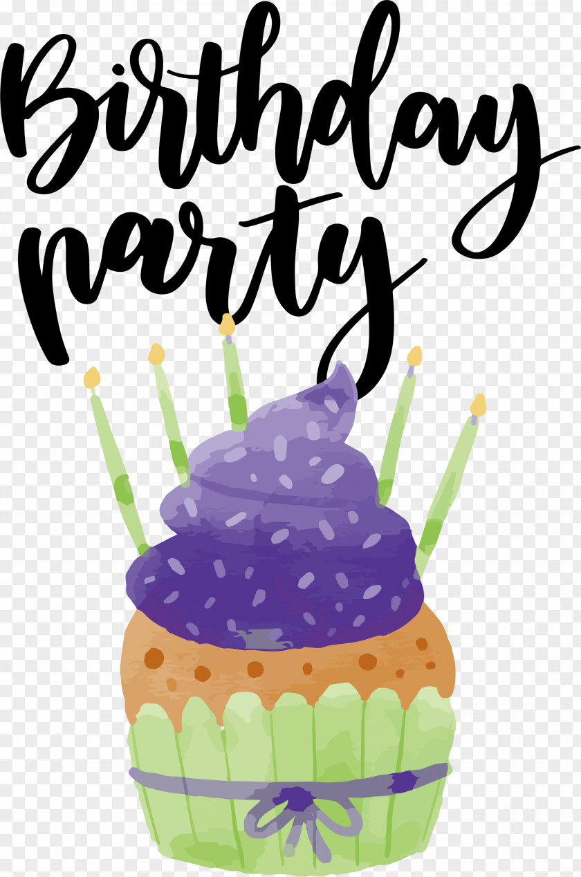 Watercolor Cup Cake Poster Cupcake Birthday PNG