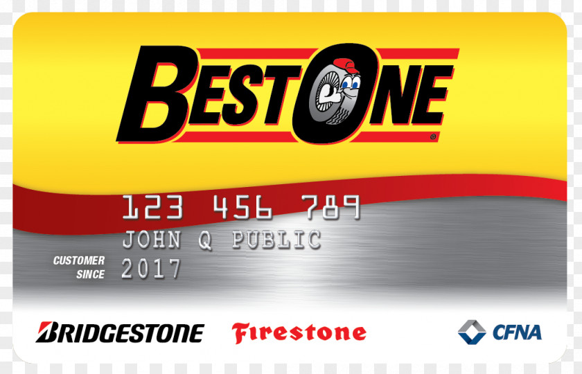 Best-One Tire & Services Credit First National Association Motor Vehicle Tires Firestone And Rubber Company Card PNG