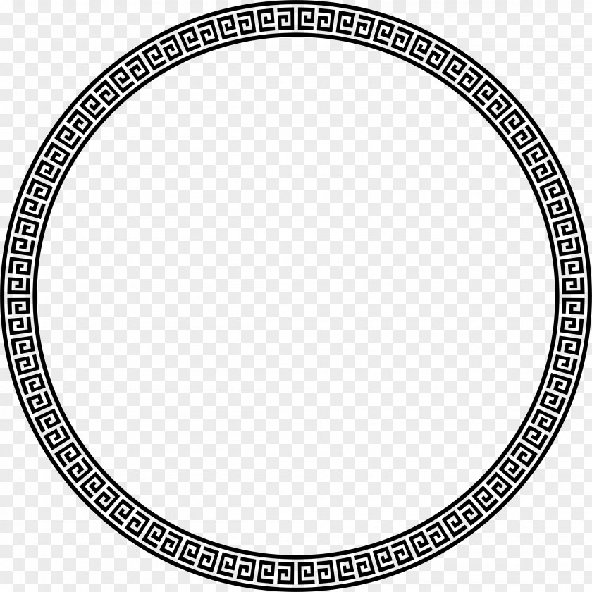 Geometric Borders Circle White Font PNG